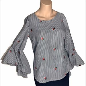 Kontrol womens Striped Black white blouse